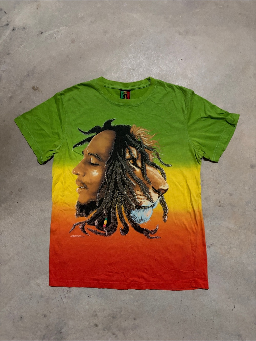 Vintage Y2K Bob Marley Lion Tie Dye Short Sleeve Shirt